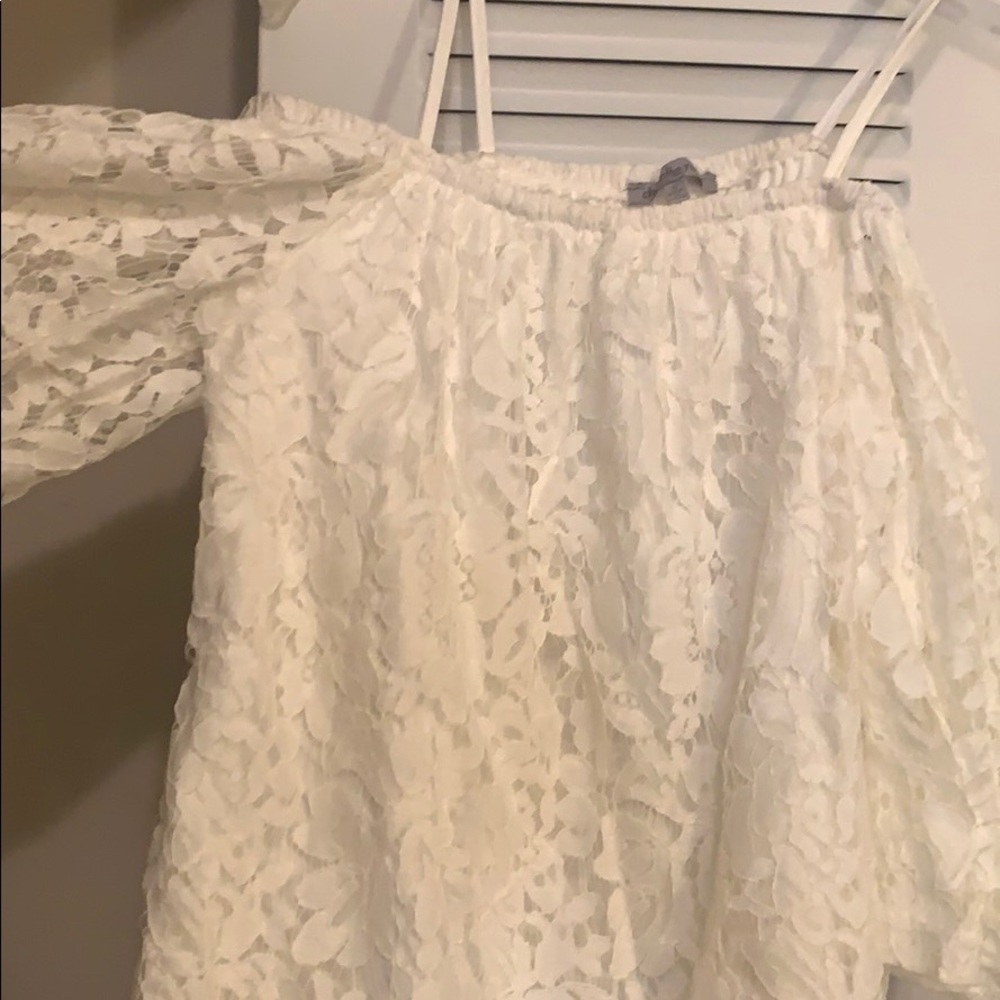 lace cold shoulder top